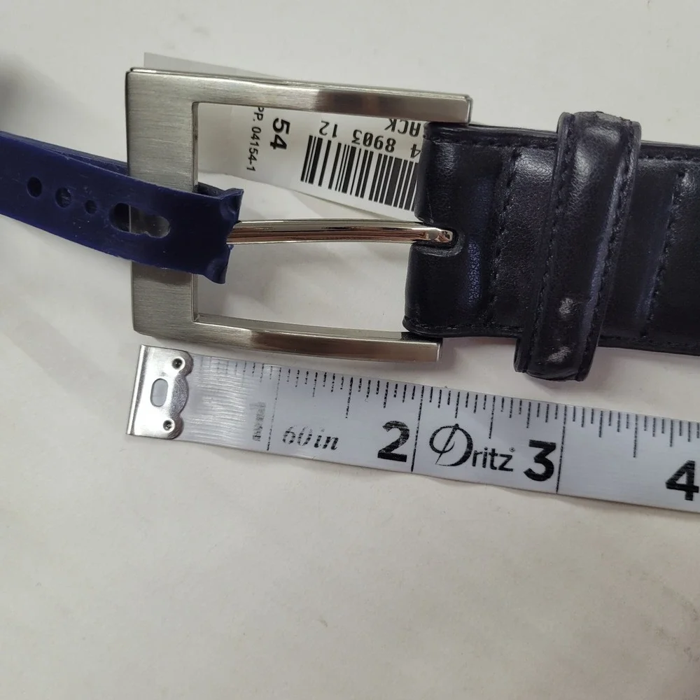 Stafford Dress Belt Men 54 Black Genuine Leather Big & Tall Hand Made Ultra-Soft